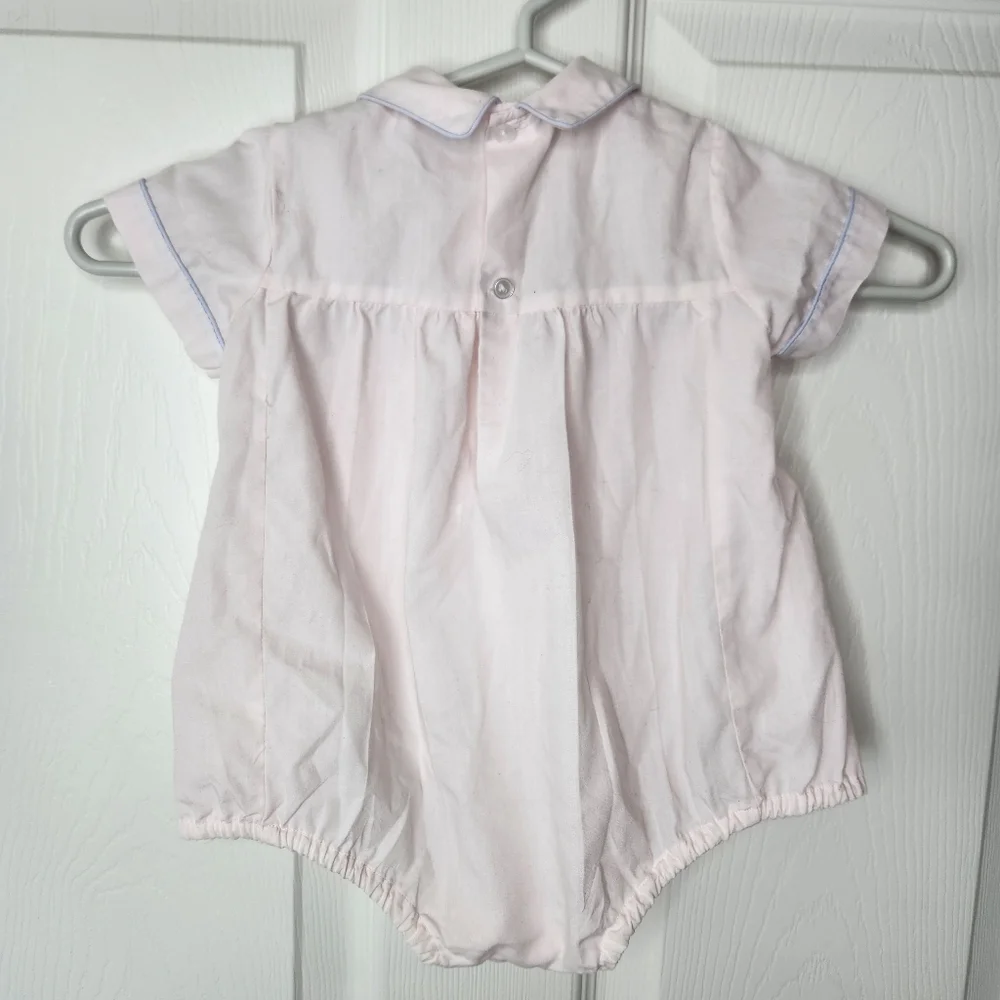 Vintage Baby Alison Scott For Spencerville Romper Dress Size 12 Months Pink
